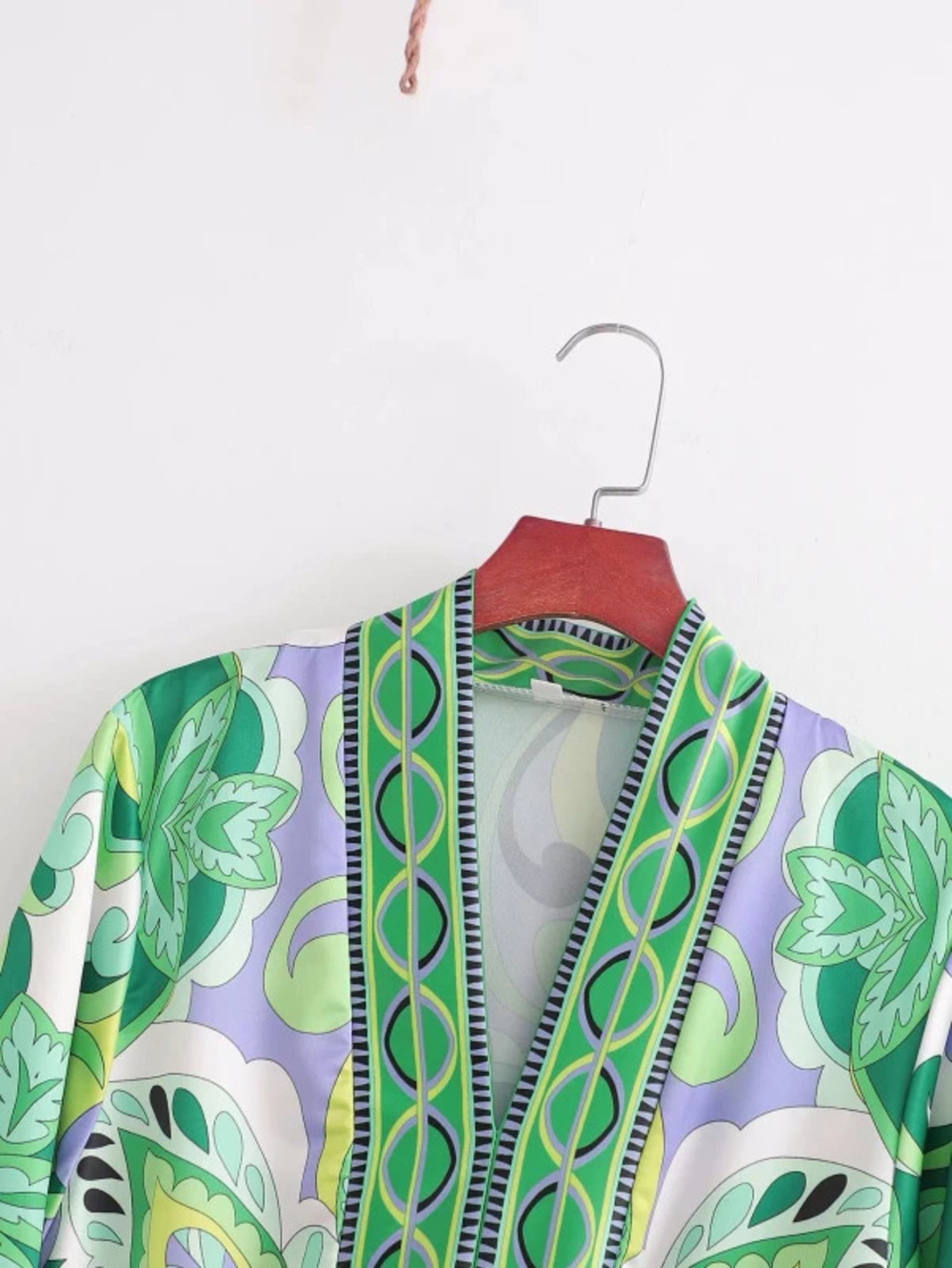Spring Long Sleeve Collar Placement Floral Print Dress